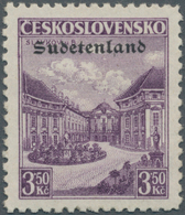 00072 Sudetenland - Konstantinsbad: Freimarke "Landschaften (Austerlitz Bei Brünn, Slavkov U Brno)" 3,50 K - Sudetes