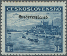 00075 Sudetenland - Konstantinsbad: Freimarke "Landschaften (Preßburg, Bratislava)", 10,00 K? Kobaltblau, - Sudetes