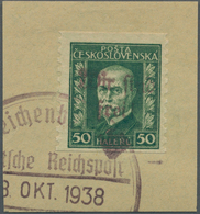 00127 Sudetenland - Reichenberg: Freimarke "Präsident Thomá? Garrigue Masaryk", 50 H Grün (ROLLENMARKE) Mi - Sudetes