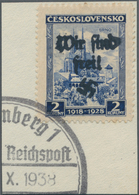 00175 Sudetenland - Reichenberg: Sonderausgabe "10 Jahre Republik (Dom Zu Brünn, Brno)" 2 K? Ultramarin Mi - Région Des Sudètes