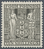 00307 Neuseeland - Stempelmarken: 1931 'Coat Of Arms' Postal Fiscal Stamp £4 10s. Deep Olive-green, Mint N - Fiscaux-postaux