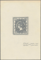 00352 Indien: 1874 Essay As An Original Artwork For A One Rupee INDIA-POSTAGE Stamp (later 1882 Issue) By - Otros & Sin Clasificación