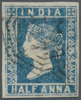 00380 Malaiische Staaten - Straits Settlements: 1854 Indian Lithographed ½a. Blue, Die I, Stone "A", Sheet - Straits Settlements