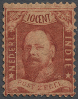 00389 Niederländisch-Indien: 1868, 10 C. Karmin, Gez. 12 ½ : 12, Nahezu Postfrisches Exemplar Mit Gebräunt - India Holandeses