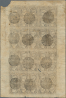 00396 Philippinen: 1854, Isabel II, 1 Real Bluish Grey, Complete Sheet Of 40, Postmarked Circle Of Points. - Filipinas