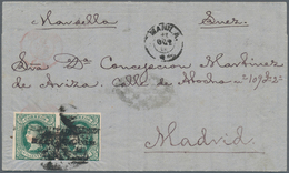 00402 Philippinen: 1870, 6 2/8 Green Ctvos, A Horizontal Par Ovpt. "habilitado Por La Nacion", Pmkd. Paril - Filipinas