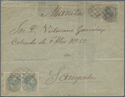 00408 Philippinen: 1880 (ca.), Fiscals Used For Postage: Blue "habilitado / Recargo De Consumo S002 2 4/8" - Philippinen