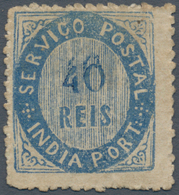 00422 Portugiesisch-Indien: 1871, Type II, 40 R. Dark Blue On Thick Paper, Double Impression Of Value, Unu - India Portoghese