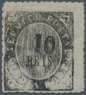 00427 Portugiesisch-Indien: 1873, Type IB, 10 R. Black, Double Impression Of Value, Unused Mounted Mint, S - India Portoghese