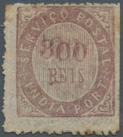 00429 Portugiesisch-Indien: 1873, Type IA, 300 R. Dark Violet, Double Impression Of Value, Also Part Mirro - India Portoghese