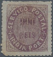 00437 Portugiesisch-Indien: 1876, Type IIB, 30 R. Violet With Part Sheet Watermark, Unused No Gum. - Inde Portugaise