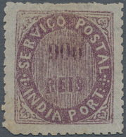 00437 Portugiesisch-Indien: 1876, Type IIB, 30 R. Violet With Part Sheet Watermark, Unused No Gum. - Portugees-Indië