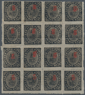 00442 Portugiesisch-Indien: 1881, Local Surcharge Types/tipos I/III-ex Mint: 5 R. On 10 R. (MF62), ID Bloc - Portugees-Indië