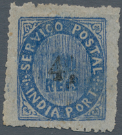 00451 Portugiesisch-Indien: 1883, Native Issues, Type IIB, 4 1/2 On 40 R. Over Primitive Surcharge Tax 40 - India Portuguesa