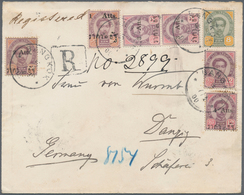 00463 Thailand: 1887, 8 A., 12 A. And 1894, 1 Att./64 A., 2 Atts./64 A., 3 Atts./3 A. (pair), 4 Atts./12 A - Tailandia