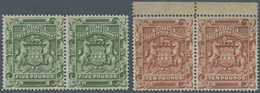 00478 Britische Südafrika-Gesellschaft: 1892, £5 Sage-green And £10 Brown, Each As Horiz.pair, Unused No G - Ohne Zuordnung