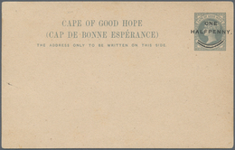 00499 Kap Der Guten Hoffnung - Ganzsachen: 1898, ONE HALFPENNY On 1½d. Grey On Ivory, Stationery Card WITH - Cape Of Good Hope (1853-1904)