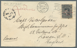 00506 Neufundland - Flugpost: 1927 May 20: THE PINEDO & PRETE FLIGHT - Envelope With 1927 60c Black Tied B - Einde V/d Catalogus (Back Of Book)