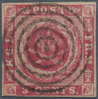 00507 Dänisch-Westindien: 1856 3c. Carmine-red, Square Issue, ORIGINALLY GUMMED IN COPENHAGEN (WHITE GUM), - Denmark (West Indies)