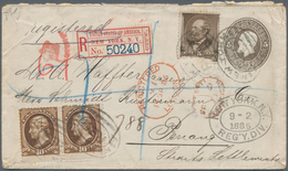 00518 Vereinigte Staaten Von Amerika: 1882, 5c Yellow Brown (defective) And Pair Of 10c Brown Tied To 5c G - Sonstige & Ohne Zuordnung