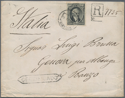 00550 Argentinien: 1873 'G.A. De Posadas' 60c. Black, Used On Registered Cover 1885 From Rosario To Ranzo/ - Otros & Sin Clasificación