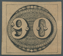 00571 Brasilien: 1843, 90r. Black On Yellowish Paper "Olhos De Boi", Fresh Colour (slight Indication Of Su - Sonstige & Ohne Zuordnung