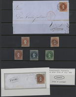 00593 Chile: 1853/1867, COLON HEADS, The Outstanding Collection Of First Issues Incl. 1853 5c. Used On Ent - Chili