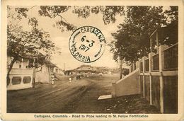 Delcampe - Cpa CARTAGENA - COLOMBIA - Road To Popa Leading To St Felipe Fortification - Kolumbien