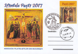 72187- JESUS' RESURRECTION, CRUCIFIXION, ICONS, PAINTINGS, EASTER, SPECIAL COVER, 2017, ROMANIA - Easter