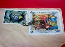 Poste Aérienne 2 Timbres Sur Fragment 1984-Océanie-Nouvelle-Calédonie Dépendances Oblitérés-poisson-peintre Pacifique - Used Stamps