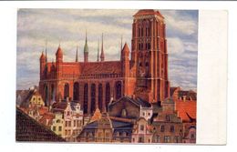 Delcampe - DANZIG - St. Marienkirche, Alt-Danzig, Künstler-Karte Paul Kreisel - Danzig