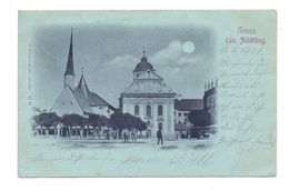 8262 ALTÖTTING, Blick Auf Den Marktplatz, 1901, Mondscheinkarte - Altoetting