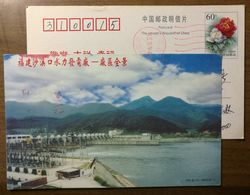 Delcampe - Total Installed Capacity 1400 MW Hydropower Station,Dam,CN 00 Fujian Shuikou Power Plant Advertising Pre-stamped Card - Eau