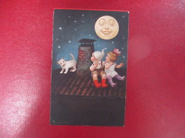 Delcampe - CPA ILLUSTRATEUR COLOMBO TOIT ENFANTS CHAT LUNE - Colombo, E.