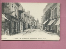 Delcampe - CPA   - Ham - Rue Du Général Foy, Incendiée Par Les Allemands En 1918 - Ham