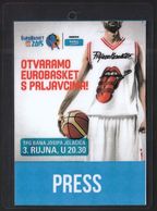 Croatia Zagreb 2015 / Basketball / Accreditation PRESS / EUROBASKET / Opening Ceremony - Kleding, Souvenirs & Andere