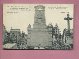 Delcampe - CPA   - Ham - (Somme) - Monument élevé à La Mémoire Des Soldats Tués Au Combat De Ham -9 Décembre 1870 - Ham