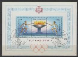 SAN MARINO 1984 FOGLIETTO OLIMPIADI LOS ANGELES SASS. 29 USATO VF - Gebraucht