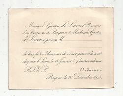 Invitation De Gaston De Lacour, Receveur Des Finances à Bayeux , 1898 , On Dansera - Unclassified