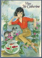 Delcampe - CPM - JEUNE FEMME ET SON CHAT - STE CATHERINE - St. Catherine