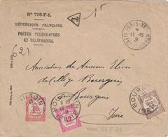 ISERE - BOURGOIN - 18-12-1931 - ENVELOPPE N°716-F-1 - N°56 ET 58. - 1859-1959 Cartas & Documentos