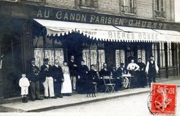 Le Havre Graville. Carte-photo ( Café "Au Canon Parisien") Très Animée. - Graville