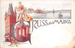 Delcampe - ¤¤  -  ALLEMAGNE  -  Gruss Aus MAINZ   -  Illustrateur   -  Marktbrunnen  -  Holzthurm  -  Strassenbrücke  -  ¤¤ - Mainz