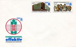 (FC5) DDR Amtl. GZS-Umschlag U 6 40(Pf) Neben 50(Pf) Mehrfarbig "Leipziger Messe 1987" Ungebraucht - Enveloppes - Neuves