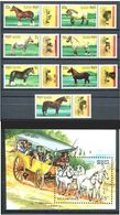 Delcampe - KAMPUCHEA 1989 - CABALLOS - YVERT Nº 878A-878G + HB 70A** - HORSES - CHEVAUX - Kampuchea