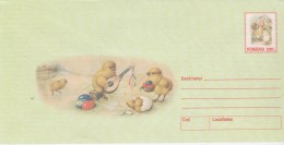 6669FM- CHICKENS, PAINTED EGGS, EASTER, COVER STATIONERY, 2001, ROMANIA - Easter