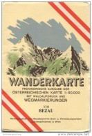 112 Bezau 1953 - Wanderkarte Mit Umschlag - Provisorische Ausgabe Der Österreichischen Karte 1:50.000 - Herausgegeben Vo - Maps Of The World