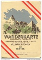 115 Reutte 1952 - Wanderkarte Mit Umschlag - Provisorische Ausgabe Der Österreichischen Karte 1:50.000 - Herausgegeben V - Mappamondo