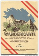 119 Schwaz 1947 - Wanderkarte Mit Umschlag - Provisorische Ausgabe Der Österreichischen Karte 1:50.000 - Herausgegeben V - Maps Of The World