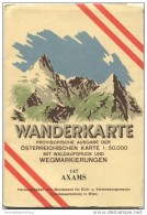 147 Axams 1947 - Wanderkarte Mit Umschlag - Provisorische Ausgabe Der Österreichischen Karte 1:50.000 - Herausgegeben Vo - Maps Of The World